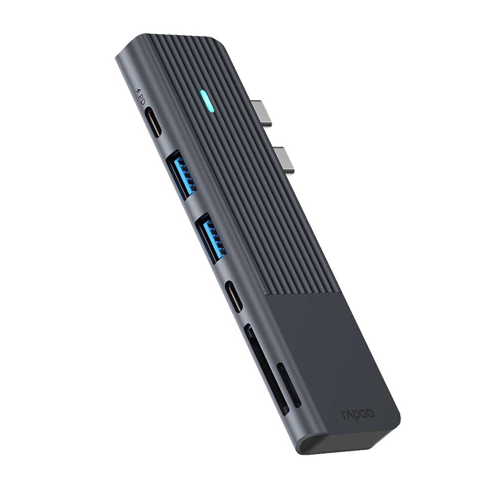 Rapoo USB-C Multiport Adapter, 7-in-2 grau von Rapoo