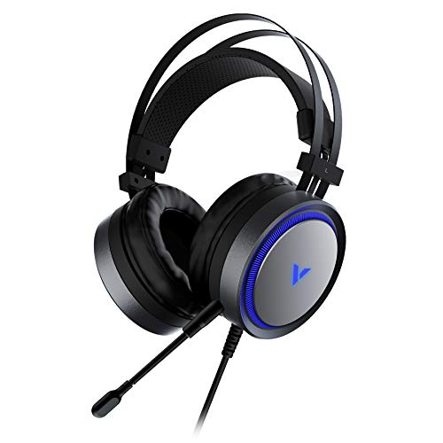 Rapoo VPRO VH530 Gaming Headset 7.1 Surround Sound Over Ear geräuschunterdrückendes Mikrofon LED Multi-Color Beleuchtungssystem schwarz, groß von Rapoo