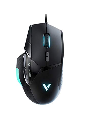 Rapoo VPRO VT900 kabellose Gaming Maus, programmierbare Tasten 12.400 DPI Sensor LED-Multi-Color Beleuchtungssystem ergonomisch für Rechtshänder PC & Mac - schwarz von Rapoo