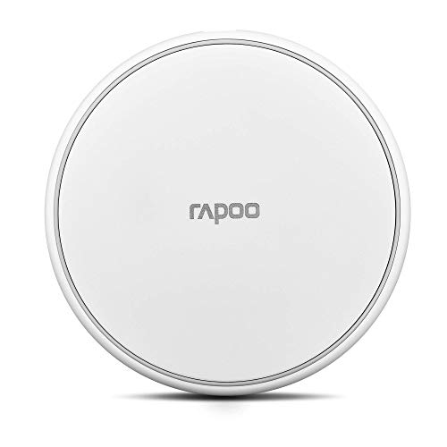 Rapoo XC100 kabelloses Induktionsladegerät für Smartphone, Ladegerät für iOS und Android (z.B. iPhone, AirPod, Samsung), flach, Qi-Laden, Schnellladen, Überladeschutz, weiß von Rapoo