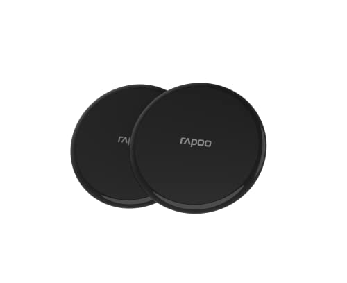 Rapoo XC105 Doppelpack kabelloses Induktionsladegerät für Smartphone, Ladegerät für iOS und Android (z.B. iPhone, AirPod, Samsung), flach, Qi-Laden, Schnellladen, Überladeschutz, schwarz von Rapoo