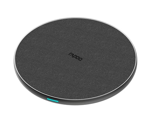 Rapoo XC160 kabelloses 15W Induktionsladegerät für Smartphone, Ladegerät für iOS und Android (z.B. iPhone, AirPod, Samsung), flach, Qi-Laden, Schnellladen, Überladeschutz, grau von Rapoo