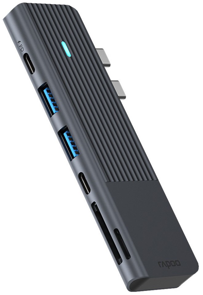 USB-C 7-in-2 Multiport Adapter grau von Rapoo