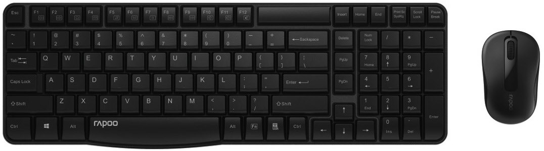 X1800S Kabelloses Tastatur-Set schwarz von Rapoo