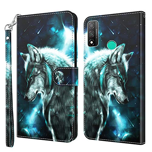 Rapuled Kompatibel mit Huawei P Smart 2020 Hülle, Handyhülle für Huawei P Smart 2020, Leder Wallet Magnet Stoßfest Etui Schutzhülle Lederhülle Klapphülle Tasche Flip Book Case Cover (Wolf) von Rapuled