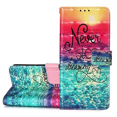 Rapuled Kompatibel mit Huawei P20 Pro Hülle, Handyhülle für Huawei P20 Pro, Leder Wallet Magnet Brieftasche Stoßfest Etui Schutzhülle Lederhülle Klapphülle Tasche Flip Book Case Cover(Meer) von Rapuled