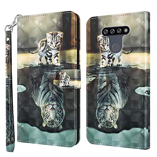 Rapuled Kompatibel mit LG K51 Hülle, Handyhülle für LG K51, Leder Wallet Magnet Brieftasche Stoßfest Etui Schutzhülle Lederhülle Handytasche Klapphülle Tasche Flip Book Case Cover (Kat 1) von Rapuled