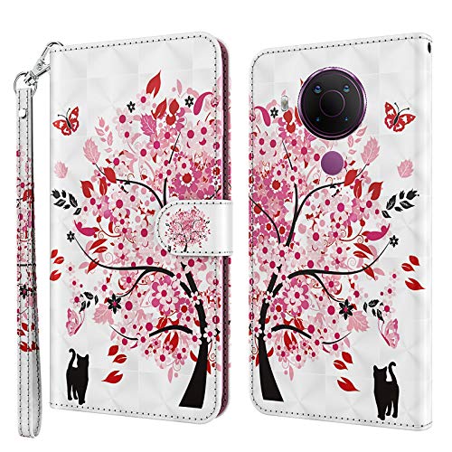 Rapuled Kompatibel mit Nokia 3.4/5.4 Hülle, Handyhülle für Nokia 3.4/5.4, Leder Wallet Magnet Brieftasche Stoßfest Etui Schutzhülle Lederhülle Klapphülle Tasche Flip Book Case Cover (Baum) von Rapuled