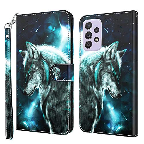 Rapuled Kompatibel mit Samsung Galaxy A04S/A13 5G/A13 4G/M13 5G/A04 4G Hülle, Handyhülle Leder Wallet Magnet Stoßfest Etui Schutzhülle Lederhülle Klapphülle Tasche Flip Case Cover (Wolf) von Rapuled