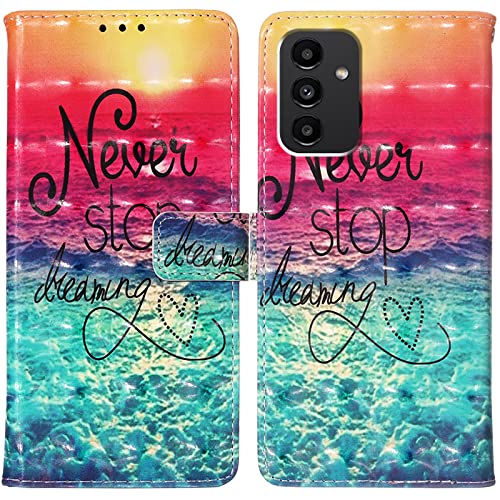Rapuled Kompatibel mit Samsung Galaxy A04S/A13 5G/M13 5G/A04 4G Hülle, Handyhülle Leder Wallet Magnet Brieftasche Etui Schutzhülle Lederhülle Klapphülle Tasche Flip Book Case Cover (Meer) von Rapuled