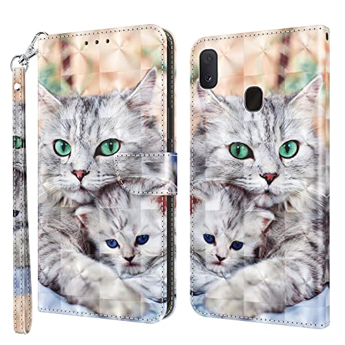 Rapuled Kompatibel mit Samsung Galaxy A10E/A20E Hülle, Handyhülle für Samsung Galaxy A10E/A20E, Leder Wallet Magnet Etui Schutzhülle Lederhülle Klapphülle Tasche Flip Book Case Cover (Kat 3) von Rapuled