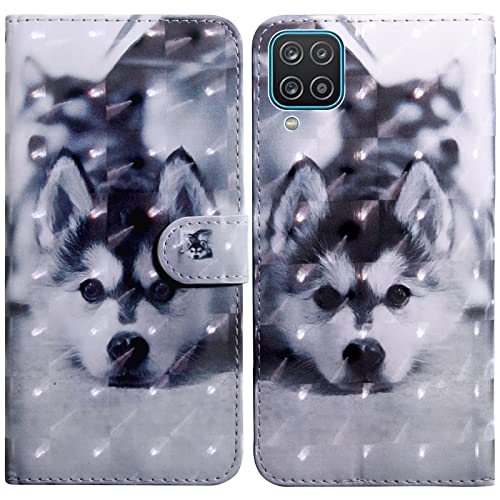 Rapuled Kompatibel mit Samsung Galaxy A22 5G Hülle, Handyhülle für Samsung A22 5G, Leder Wallet Magnet Brieftasche Etui Schutzhülle Lederhülle Klapphülle Tasche Flip Book Case Cover (Hund) von Rapuled