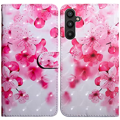 Rapuled Kompatibel mit Samsung Galaxy A34 5G Hülle, Handyhülle für Samsung A34 5G, Leder Wallet Magnet Stoßfest Etui Schutzhülle Lederhülle Klapphülle Tasche Flip Book Case Cover (Blume 2) von Rapuled