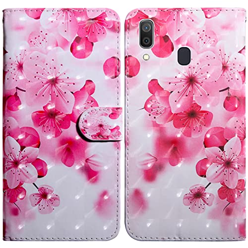Rapuled Kompatibel mit Samsung Galaxy A40 Hülle, Handyhülle für Samsung A40, Leder Wallet Magnet Brieftasche Etui Schutzhülle Lederhülle Klapphülle Tasche Flip Book Case Cover (Blume 2) von Rapuled