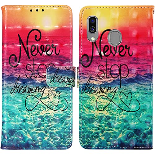 Rapuled Kompatibel mit Samsung Galaxy A40 Hülle, Handyhülle für Samsung A40, Leder Wallet Magnet Brieftasche Etui Schutzhülle Lederhülle Klapphülle Tasche Flip Book Case Cover (Meer) von Rapuled