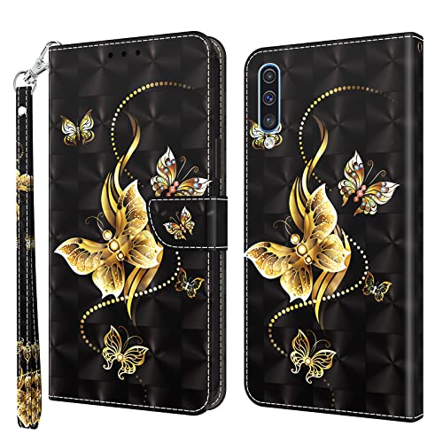 Rapuled Kompatibel mit Samsung Galaxy A50/A30S/A50S Hülle, Handyhülle für Samsung Galaxy A50/A30S/A50S, Leder Wallet Magnet Etui Schutzhülle Lederhülle Klapphülle Tasche Case Cover (Schmetterling 5) von Rapuled