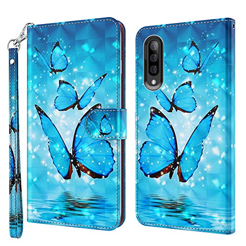 Rapuled Kompatibel mit Samsung Galaxy A70/A70S Hülle, Handyhülle für Samsung A70/A70S, Leder Wallet Magnet Etui Schutzhülle Lederhülle Klapphülle Tasche Flip Book Case Cover (Schmetterling 3) von Rapuled