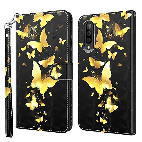 Rapuled Kompatibel mit Samsung Galaxy A70/A70S Hülle, Handyhülle für Samsung A70/A70S, Leder Wallet Magnet Etui Schutzhülle Lederhülle Klapphülle Tasche Flip Book Case Cover (Schmetterling 4) von Rapuled