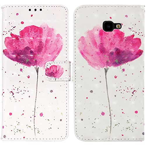 Rapuled Kompatibel mit Samsung Galaxy J4 Plus 2018 Hülle, Handyhülle für Samsung J4 Plus 2018, Leder Wallet Magnet Etui Schutzhülle Lederhülle Klapphülle Tasche Flip Book Case Cover (Blume 1) von Rapuled