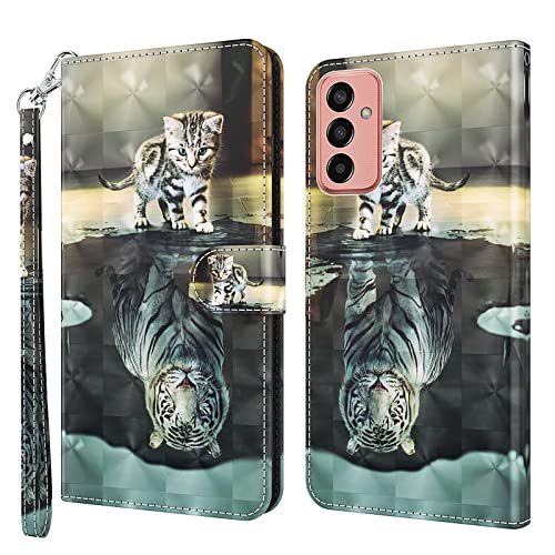 Rapuled Kompatibel mit Samsung Galaxy M13 4G Hülle, Handyhülle für Samsung M13 4G, Leder Wallet Magnet Etui Schutzhülle Lederhülle Handytasche Klapphülle Tasche Flip Book Case Cover (Kat 1) von Rapuled