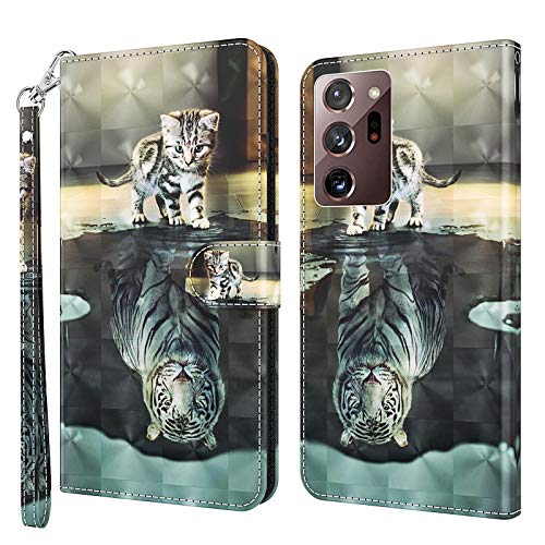 Rapuled Kompatibel mit Samsung Galaxy Note 20 Ultra Hülle, Handyhülle für Samsung Note 20 Ultra, Leder Wallet Magnet Etui Schutzhülle Lederhülle Klapphülle Tasche Flip Book Case Cover(Kat 1) von Rapuled