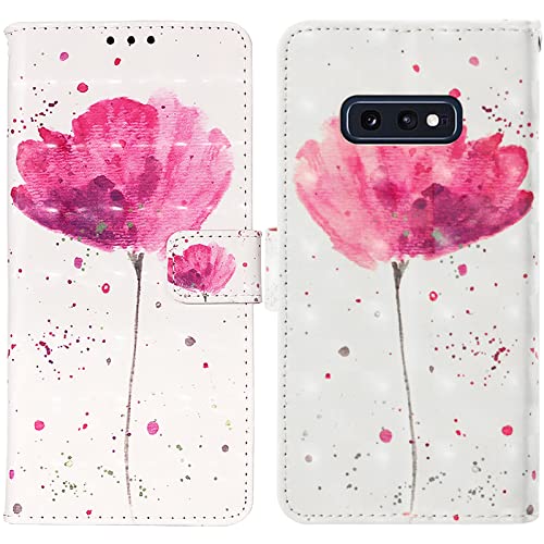 Rapuled Kompatibel mit Samsung Galaxy S10e Hülle, Handyhülle für Samsung S10e, Leder Wallet Magnet Brieftasche Stoßfest Etui Schutzhülle Lederhülle Klapphülle Tasche Flip Case Cover (Blume 1) von Rapuled