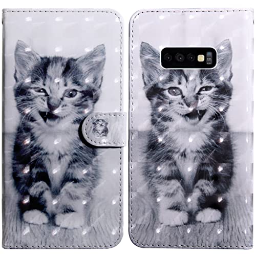 Rapuled Kompatibel mit Samsung Galaxy S10e Hülle, Handyhülle für Samsung S10e, Leder Wallet Magnet Brieftasche Stoßfest Etui Schutzhülle Lederhülle Klapphülle Tasche Flip Case Cover (Kat 4) von Rapuled