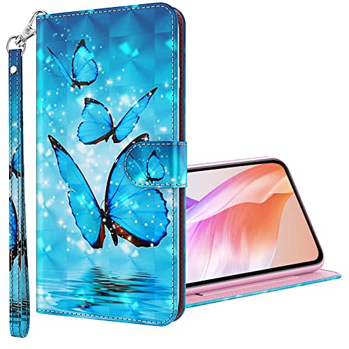 Rapuled Kompatibel mit Samsung Galaxy S10e Hülle, Handyhülle für Samsung S10e, Leder Wallet Magnet Brieftasche Stoßfest Etui Schutzhülle Lederhülle Klapphülle Tasche Flip Case Cover (Schmetterling 3) von Rapuled
