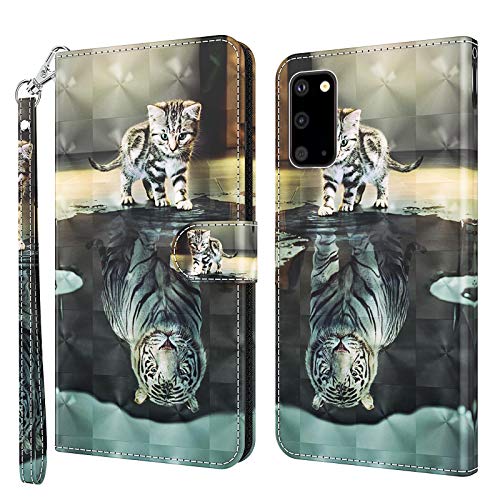 Rapuled Kompatibel mit Samsung Galaxy S20 Hülle, Handyhülle für Samsung S20, Leder Wallet Magnet Brieftasche Stoßfest Etui Schutzhülle Lederhülle Klapphülle Tasche Flip Case Cover (Kat 1) von Rapuled