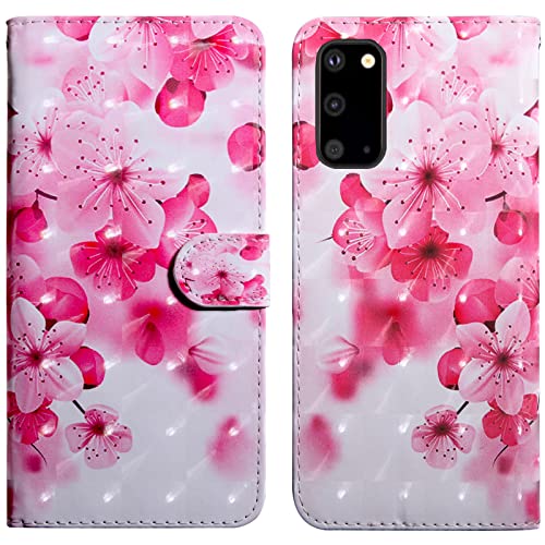Rapuled Kompatibel mit Samsung Galaxy S20 Plus Hülle, Handyhülle für Samsung S20 Plus, Leder Wallet Magnet Brieftasche Schutzhülle Lederhülle Klapphülle Tasche Flip Book Case Cover (Blume 2) von Rapuled