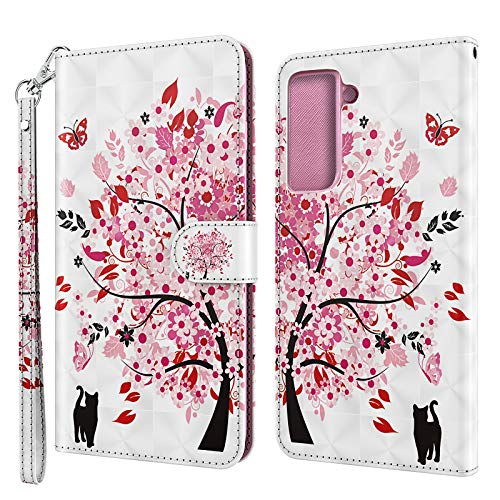 Rapuled Kompatibel mit Samsung Galaxy S21 Plus Hülle, Handyhülle für Samsung S21 Plus, Leder Wallet Magnet Brieftasche Etui Schutzhülle Lederhülle Klapphülle Tasche Flip Case Cover (Baum) von Rapuled