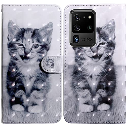 Rapuled Kompatibel mit Samsung Galaxy S21 Ultra Hülle, Handyhülle für Samsung S21 Ultra, Leder Wallet Magnet Brieftasche Etui Schutzhülle Lederhülle Klapphülle Tasche Flip Case Cover (Kat 4) von Rapuled