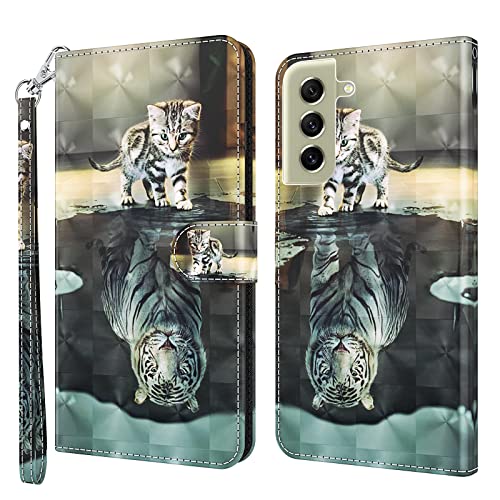 Rapuled Kompatibel mit Samsung Galaxy S22 Hülle, Handyhülle für Samsung Galaxy S22, Leder Wallet Magnet Stoßfest Etui Schutzhülle Lederhülle Klapphülle Tasche Flip Book Case Cover (Kat 1) von Rapuled