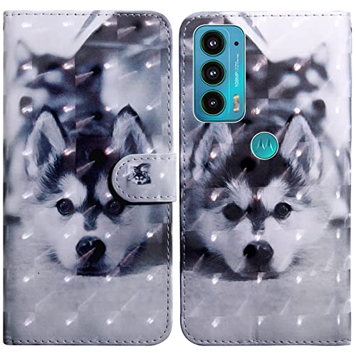 Rapuled Kompatibel mit Samsung Galaxy S23 Hülle, Handyhülle für Samsung Galaxy S23, Leder Wallet Magnet Brieftasche Etui Schutzhülle Lederhülle Klapphülle Tasche Flip Book Case Cover (Hund) von Rapuled