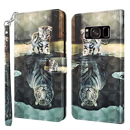 Rapuled Kompatibel mit Samsung Galaxy S8 Plus Hülle, Handyhülle für Samsung S8 Plus, Leder Wallet Magnet Brieftasche Etui Schutzhülle Lederhülle Klapphülle Tasche Flip Book Case Cover (Kat 1) von Rapuled