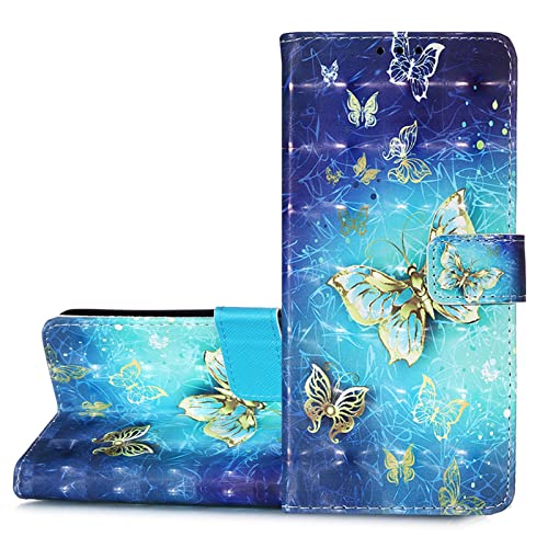 Rapuled Kompatibel mit Samsung Galaxy S9 Plus Hülle, Handyhülle für Samsung S9 Plus, Leder Wallet Magnet Brieftasche Etui Schutzhülle Lederhülle Klapphülle Tasche Flip Book Case Cover(Schmetterling 2) von Rapuled