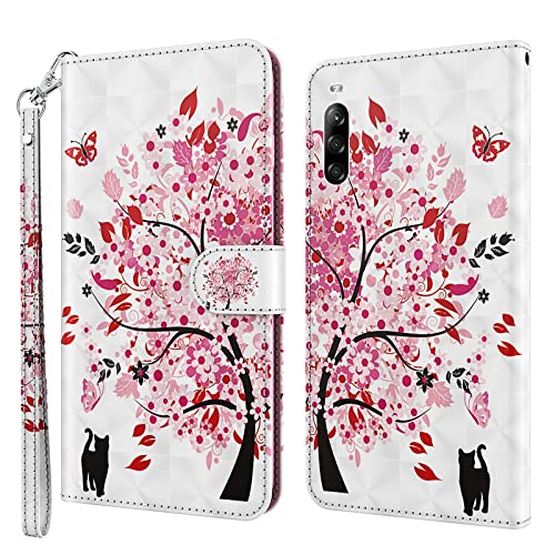 Rapuled Kompatibel mit Sony Xperia L4 Hülle, Handyhülle für Sony Xperia L4, Leder Wallet Magnet Brieftasche Stoßfest Etui Schutzhülle Lederhülle Klapphülle Tasche Flip Case Cover (Baum) von Rapuled