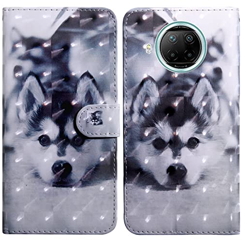 Rapuled Kompatibel mit Xiaomi Mi 10T Lite 5G/Redmi Note 9 Pro 5G Hülle, Handyhülle Leder Wallet Magnet Brieftasche Etui Schutzhülle Lederhülle Klapphülle Tasche Flip Book Case Cover (Hund) von Rapuled