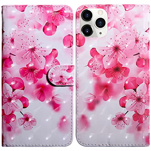 Rapuled Kompatibel mit iPhone 11 Pro (5,8 Zoll) Hülle, Leder Handyhülle Wallet Magnet Brieftasche Stoßfest Etui Schutzhülle Lederhülle Klapphülle Tasche Flip Book Case Cover (Blume 2) von Rapuled