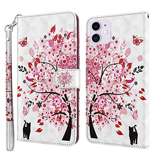 Rapuled Kompatibel mit iPhone 14 Hülle, Handyhülle für iPhone 14 (6,1 Zoll), Leder Wallet Magnet Brieftasche Stoßfest Etui Schutzhülle Lederhülle Klapphülle Tasche Flip Case Cover (Baum) von Rapuled