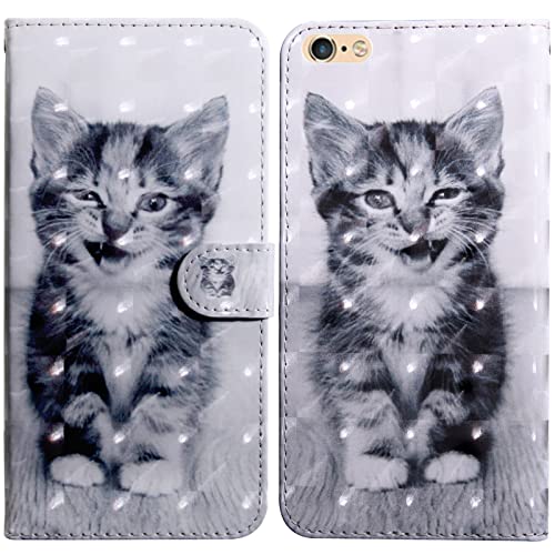 Rapuled Kompatibel mit iPhone 6S/6 Hülle, Handyhülle für iPhone 6S/ 6 (4,7 Zoll), Leder Wallet Magnet Brieftasche Etui Schutzhülle Lederhülle Klapphülle Tasche Flip Book Case Cover (Kat 4) von Rapuled