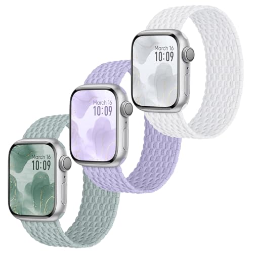 Raradev 3 Stück Geflochten Armband Kompatibel mit Apple Watch Armband 42mm 41mm 40mm 38mm, Elastisch Nylon Band Solo Loop Sport Armbänder für iWatch Series 10 9 8 7 6 5 4 3 2 1 SE, XL 152mm Raradev 3 Stück Geflochten Armband Kompatibel mit Apple Watch Armband 42mm 41mm 40mm 38mm, Elastisch Nylon Band Solo Loop Sport Armbänder für iWatch Series 10 9 8 7 6 5 4 3 2 1 SE, XL 152mm von Raradev