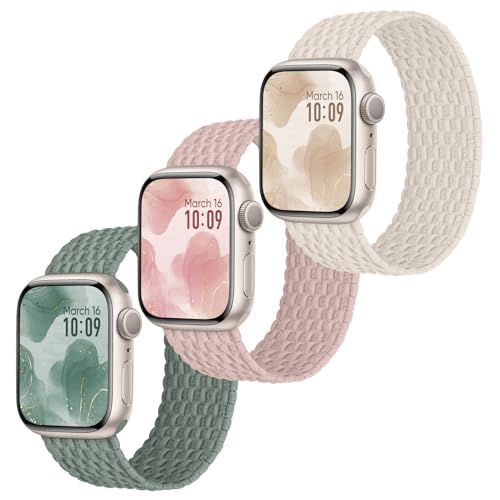 Raradev 3 Stück Geflochten Armband Kompatibel mit Apple Watch Armband 44mm 45mm 42mm, Elastisch Nylon Band Solo Loop Sport Armbänder für iWatch Series 9 8 7 6 5 4 3 2 1 SE, M 145MM Raradev 3 Stück Geflochten Armband Kompatibel mit Apple Watch Armband 44mm 45mm 42mm, Elastisch Nylon Band Solo Loop Sport Armbänder für iWatch Series 9 8 7 6 5 4 3 2 1 SE, M 145MM von Raradev