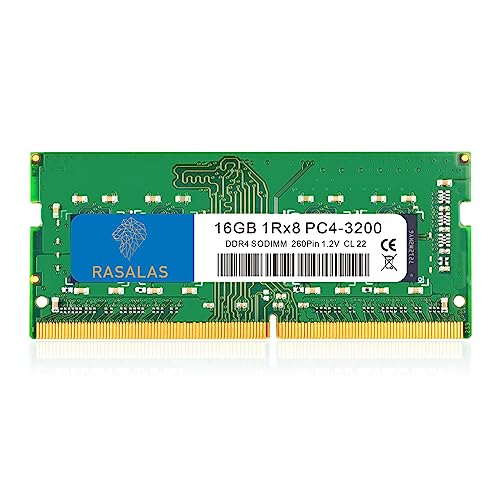 RASALAS 16GB 8GB DDR4 3200MHz (DDR4-3200) PC4-25600 Non-ECC Unbuffered 1.2V CL22 1Rx8 1X16GB Single Rank 260 Pin Laptop RAM Upgrade… von Rasalas