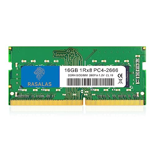 RASALAS 16GB DDR4 2666MHz (DDR4-2666) PC4-21300 (PC4-2666V) Non-ECC Unbuffered 1.2V CL19 1Rx8 1X16GB Single Rank 260 Pin Laptop RAM Upgrade… von Rasalas