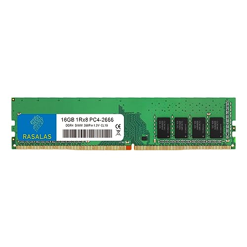 RASALAS 16GB DDR4 2666MHz (DDR4-2666) PC4-21300 (PC4-2666V) Non-ECC Unbuffered 1.2V CL19 1Rx8 Single Rank 288 Pin Desktop RAM Upgrade… von Rasalas