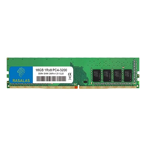 RASALAS 16GB DDR4 3200MHz (DDR4-3200) PC4-25600 Non-ECC Unbuffered 1.2V CL22 1Rx8 Single Rank 288 Pin Desktop RAM Upgrade… von Rasalas