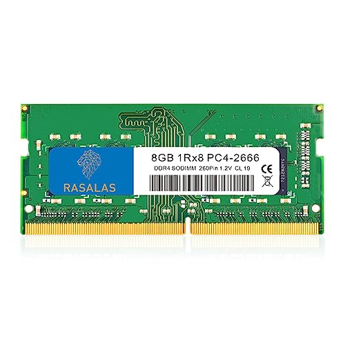 RASALAS 8GB DDR4 2666MHz (DDR4-2666) PC4-21300 (PC4-2666V) Non-ECC Unbuffered 1.2V CL19 1Rx8 Single Rank 260 Pin Laptop RAM Upgrade… von Rasalas