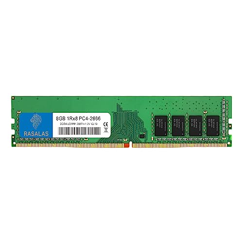 RASALAS 8GB DDR4 2666MHz (DDR4-2666) PC4-21300 (PC4-2666V) Non-ECC Unbuffered 1.2V CL19 1Rx8 Single Rank 288 Pin Desktop RAM Upgrade… von Rasalas