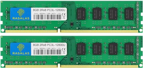 Rasalas 16GB Kit DDR3 1600MHz (2x8GB) DDR3L 12800U RAM 8GB 2Rx8 DDR3L-1600 PC3-12800U Udimm CL11 1.35 V 240-Pin Desktop Arbeitsspeicher Computer Memory von Rasalas